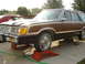 1984 Ford LTD - 1984 Ford LTD station wagon with wood paneling, shown on jack stands.