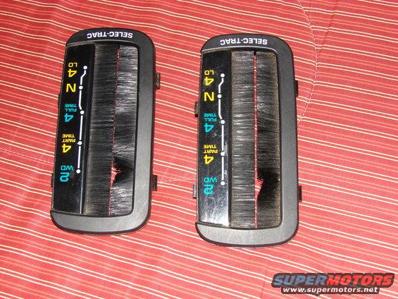 Two Selec-Trac 4WD shifters, one for 2WD, 4WD Part Time, 4WD Full Time, Neutral, and 4WD Low