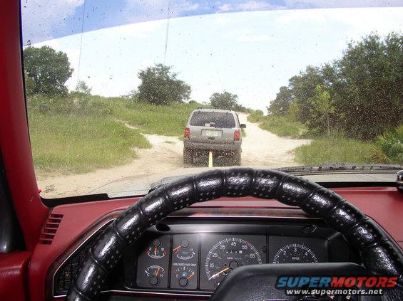 Being pulled by Jays jeep