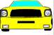 1978 Ford Mustang II - This is a drawing of the front of a yellow car, not a photograph.
