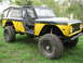 1973 Ford Bronco - This modified 1973 Ford Bronco features a full roll cage and large off-road tires.