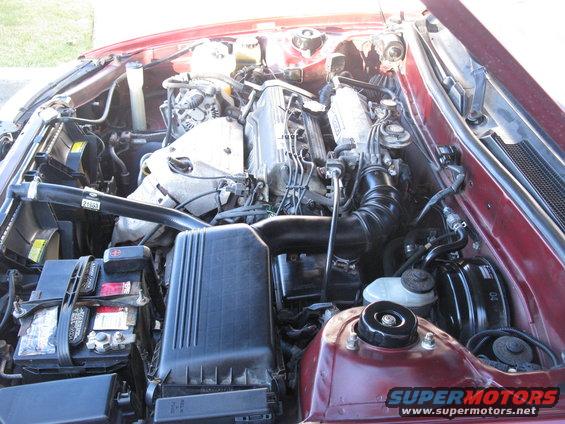 1994 Toyota Camry engine bay. Red car