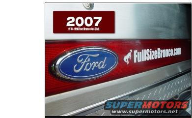 Red taillight with Ford oval emblem and "FullSizeBronco.com" text