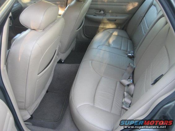 Interior rear seats of a 1999 Ford Crown Victoria