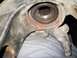 1999 Volkswagen Beetle - This image shows a close-up view of a worn wheel bearing housing, revealing the internal splines.