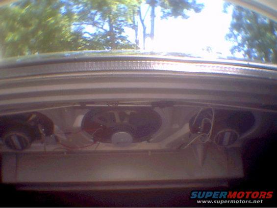 Ok, here's a good shot of our custom "center channel" speaker. Taurus's are built with another speaker hole in between the two regular ones. So Mike and I decided to keep one of the stock ones in there. It really doesn't do hardly anything, but it makes it look a little fuller.