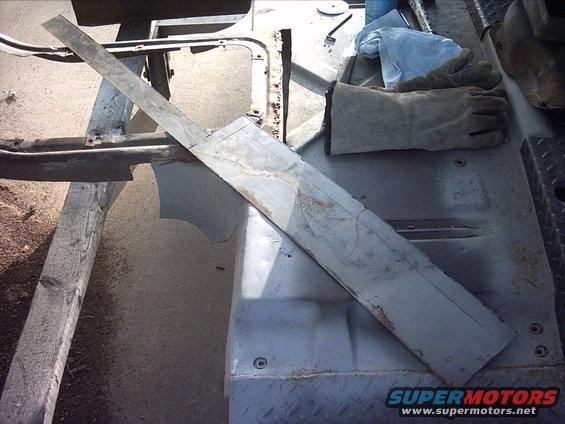 30964780257_large.jpg 5-11-09:  After working on the gauges I moved back to working on the firewall recess/ transmission tunnel. I worked on a couple templates for the recess extensions. Then I cut out the first piece out of some 18 gauge steel I had laying around. That was it for the day.