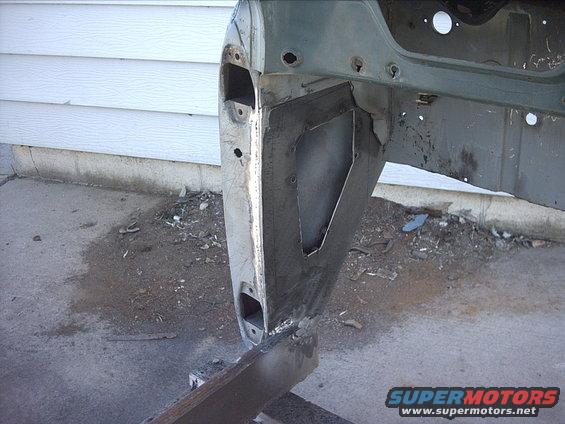 30964780240_large.jpg 5-03-09:    Now it was time to weld in the driver side kick panel plate. I clamped the panel in place. I did a few tack welds, pulled the clamps and welded it in. I didn't weld it at the firewall or where it met the outer cowl area because I need to do some repairs to those areas first.  Then it was grinder time. Cleaned up the welds. It still needs a little work but doesn't look too bad.