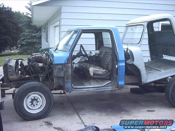 3096478_24_full.jpg 7-04-08: Then I started pulling the rest of the 78 body off.

I've got the cab pretty much gutted now. Got the dash, steering column, pedals and wiring all pulled. The only things I still need to pull before I start cutting up the cab are the seat, the windshield and rear window.

