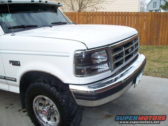White 1992 Ford F-250 pickup truck, front quarter view. Has F250 badge on fender
