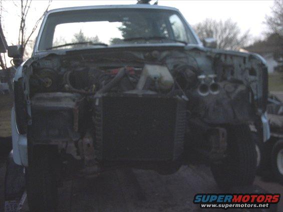 54-build--112809-003.jpg 11-28-09:   Then I pulled the front bumper, the front valance, core support and hood.