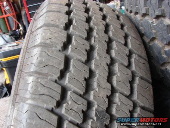 Close-up of a tire's tread pattern