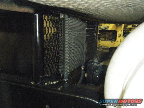 transmission cooler mounted under vehicle chassis