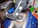 1991 Ford Bronco - Using a vise and tool to press a bearing into a housing.