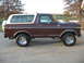 1978 Ford Bronco - This 1978 Ford Bronco is shown from the side, parked outdoors near a body of water.