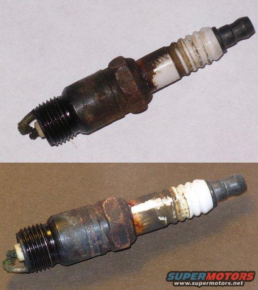 sparkplug8.jpg All the others looked practically new (other than the same light surface rust & dirt/oil on the exposed ceramic), much like this one would if its electrodes were the normal shape.  The truck only developed a noticeable miss yesterday, so today we changed the plugs & wires, and cleaned the cap & rotor.  Now it runs just like it did a few weeks ago - perfectly!

But I can't figure out what caused this...  If you have any ideas:
http://classicbroncos.com/forums/showthread.php?t=152008

[url=http://www.supermotors.net/registry/media/830768][img]http://www.supermotors.net/getfile/830768/thumbnail/sparkplugdiag.jpg[/img][/url]