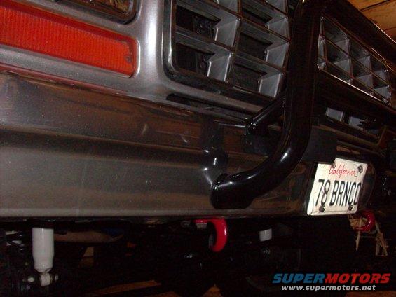 Front bumper with '78 BRNCO' license plate and black bull bar