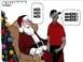 1992 Ford Mustang - A Christmas cartoon depicts Santa Claus and a golfer in a humorous exchange.