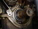 1992 Ford Taurus - Engine crankshaft seal area showing wear and potential oil leaks.