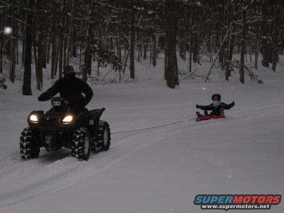 Winter 09 Dec storm...Pulling my little girl up the driveway...not too many times we slowed down for a picture