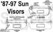 Sun Visors '87-97
IF THE IMAGE IS TOO SMALL, click it.

Earlier visors lacked the inboard support cl...