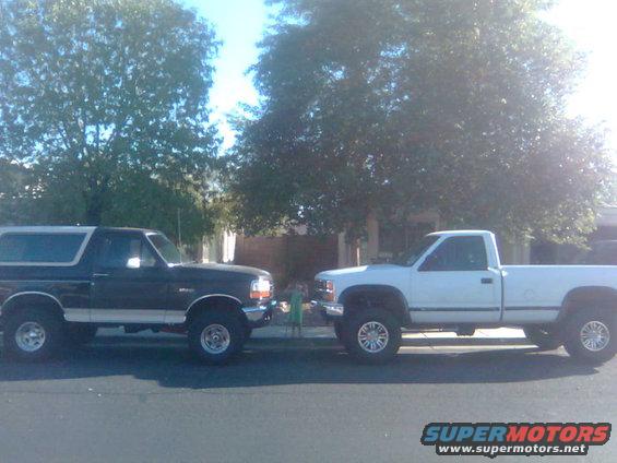 My Bronco w/ my bro's '88 Chevy