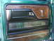 1979 Ford F-150 - Interior view of a green truck door panel wood grain trim and horizontal chrome accents.