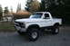 1984 Ford Bronco - topless with new foglights and truck bed liner on the lower panels
