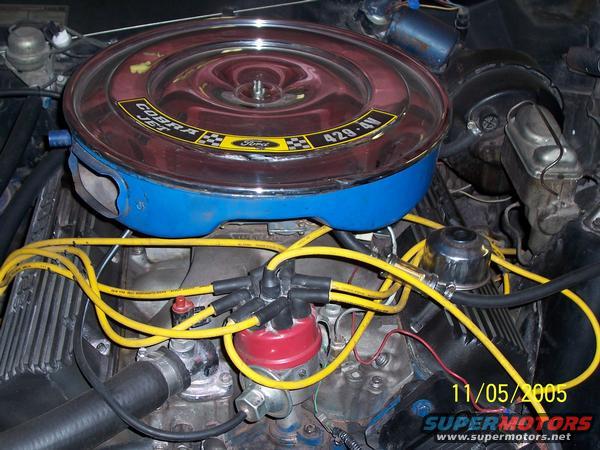 1971 Ford Ranchero engine bay with Cobra Jet 429-4V air cleaner