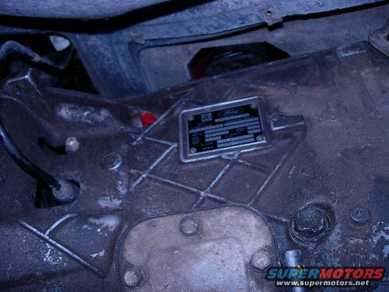 Ford transmission plate with readable text
