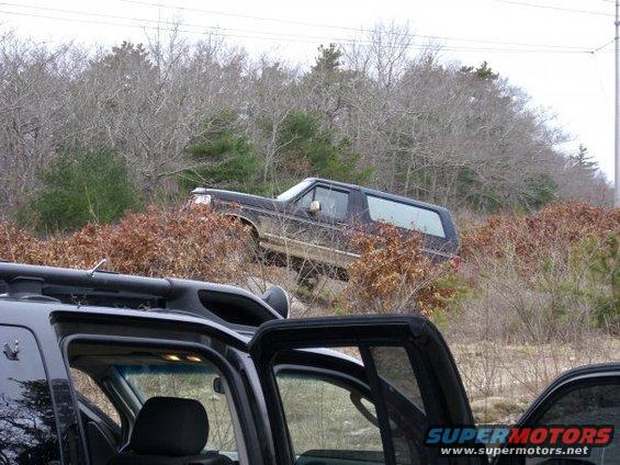 1994 Ford Bronco side profile on a hill