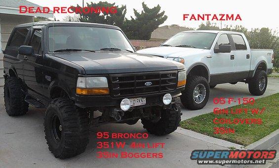 Black 1995 Ford Bronco with 35-inch tires and 4-inch lift