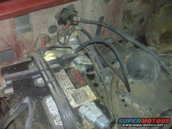 Battery and solenoid + wires..