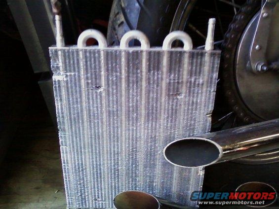 This is the cooler that my Bronco came with.  I'll replace it with the big Long cooler and use this as my powersteering cooler after the SAS when I cut my crossmember.