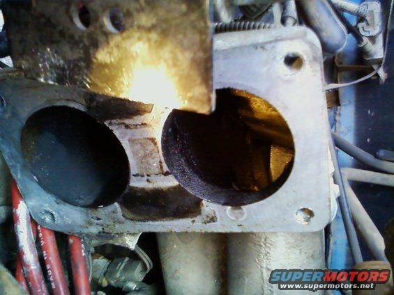intake-manifold.jpg There was liquid in my intake manifold causing my F250 to hesitate around turns when it would spill into my intake.