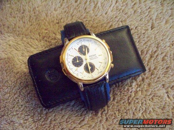 Pulsar World Time White Face Dark Band