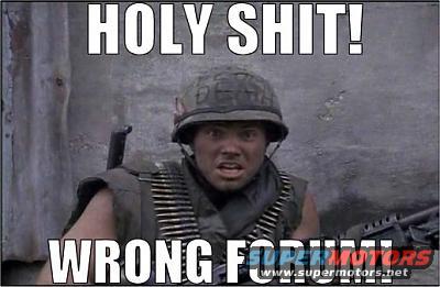 Soldier in helmet and tactical vest with text 'HOLY SHIT! WRONG FORUM?'