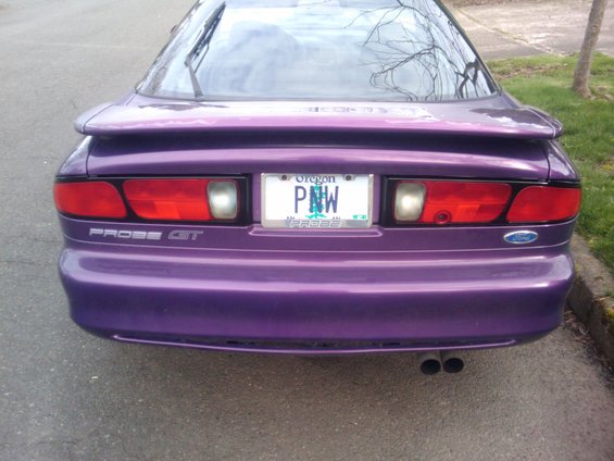 Rear of a purple 1994 Ford Probe GT with Oregon plates