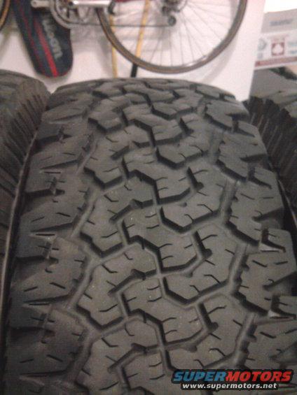 Close-up of aggressive tire tread pattern