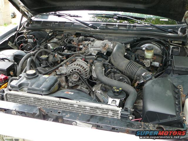 2003 Ford Crown Victoria engine bay with radiator and air intake visible