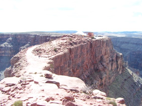558.jpg This is taken from the top of Guana Point. Except for the trail you see, you have a 360 degree view of the canyon from the west rim of the Grand Canyon