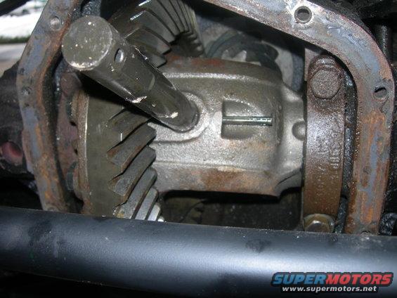 close-up of differential gears and housing