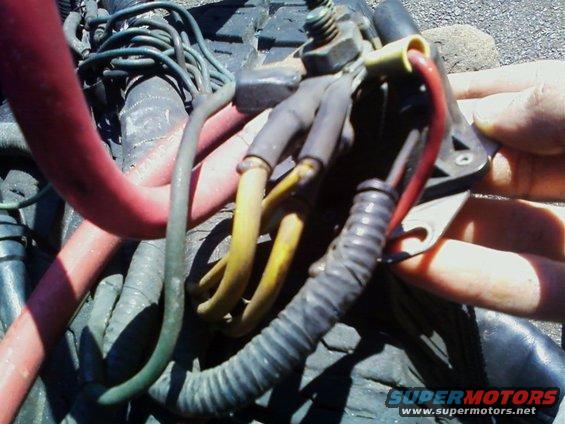 Engine wiring harness with red and yellow wires