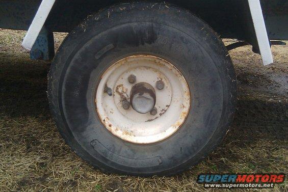 Wheel and tire on a trailer