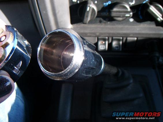 Chrome shift knob interior of a 1998 Jeep Cherokee