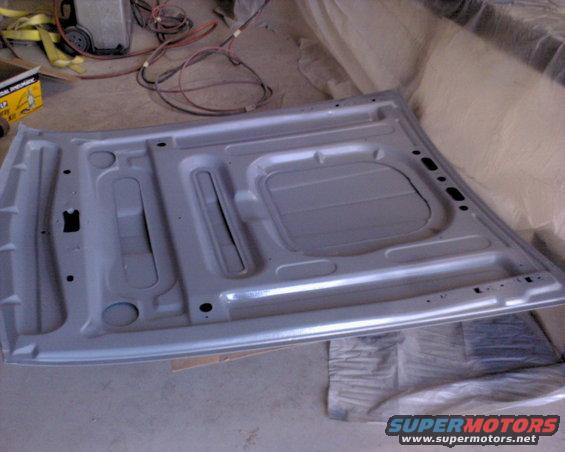 original hood was rusting from the inside. This one came off a rust free 70 coupe, upgrading to a fiberglass hood.  Near perfect.