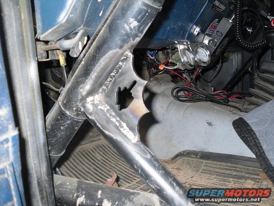 Interior cage and gauges with visible wiring