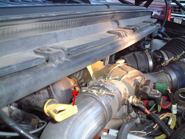 dscf0009.jpg 7.3L Powerstrokes from the year 2000 came with faulty turbo bolts that would eventually come loose.  Ford issued a Technical Service Bulletin (TSB) that replaces the bolts with new ones and locktight free-of-charge.  Make sure to ask your dealer about it if you have a 2000 Ford with a 7.3L and don't know if your turbo bolts have been replaced or not.