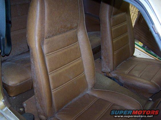 The seats are in mint condition.  No rips or tears anywhere.  This is original vinyl!