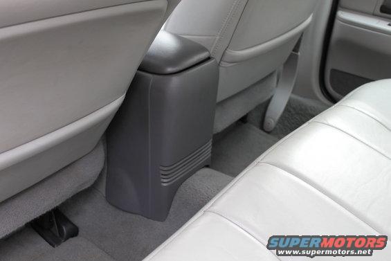 2003 Ford Crown Victoria interior showing rear seats and center console